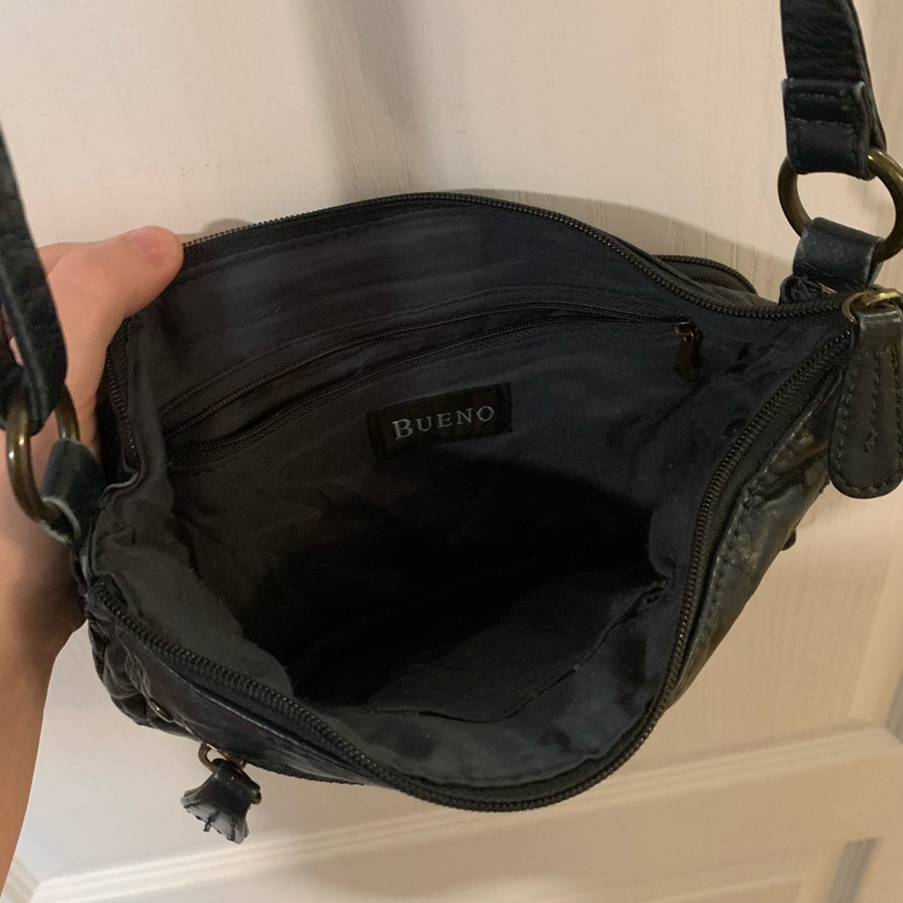Navy soft faux leather crossbody purse bag - Picture 9 of 9